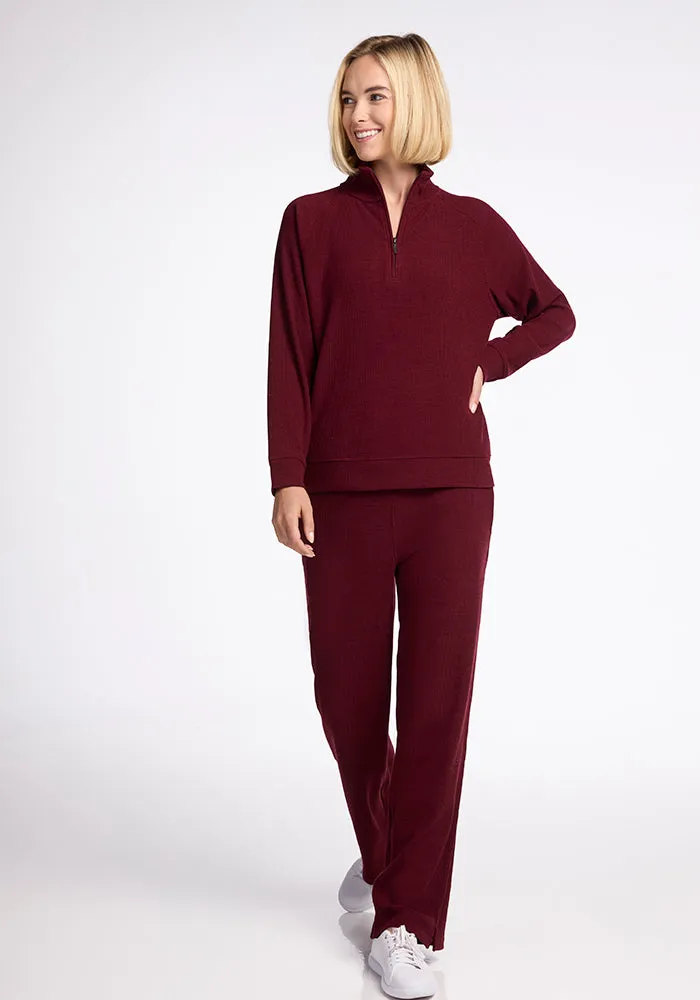 Quinn Ribbed 1/4 Zip • Final Sale Deals! - Cranberry Melange