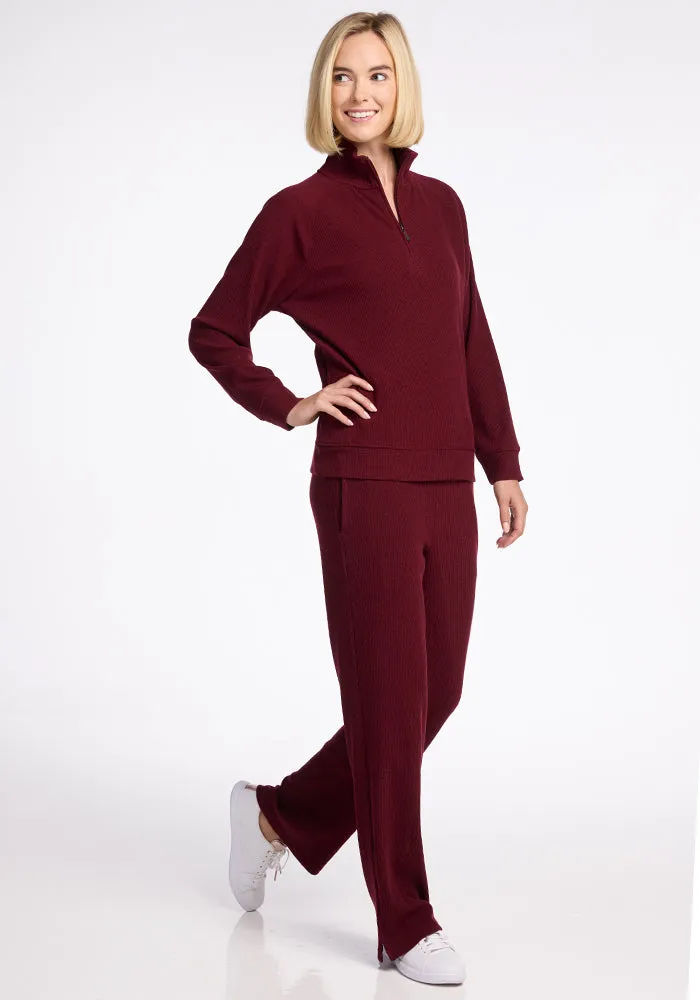 Quinn Ribbed 1/4 Zip • Final Sale Deals! - Cranberry Melange