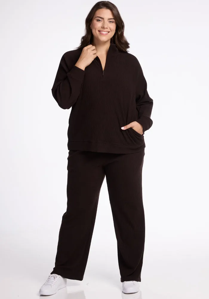 Quinn Ribbed 1/4 Zip • Final Sale Deals! - French Roast
