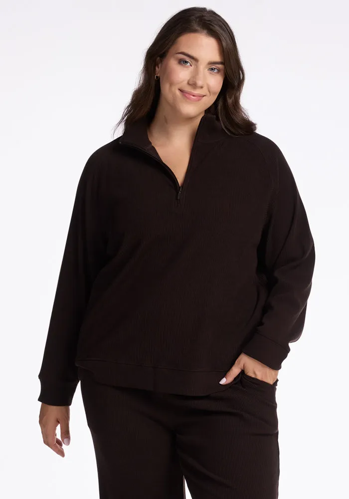 Quinn Ribbed 1/4 Zip • Final Sale Deals! - French Roast