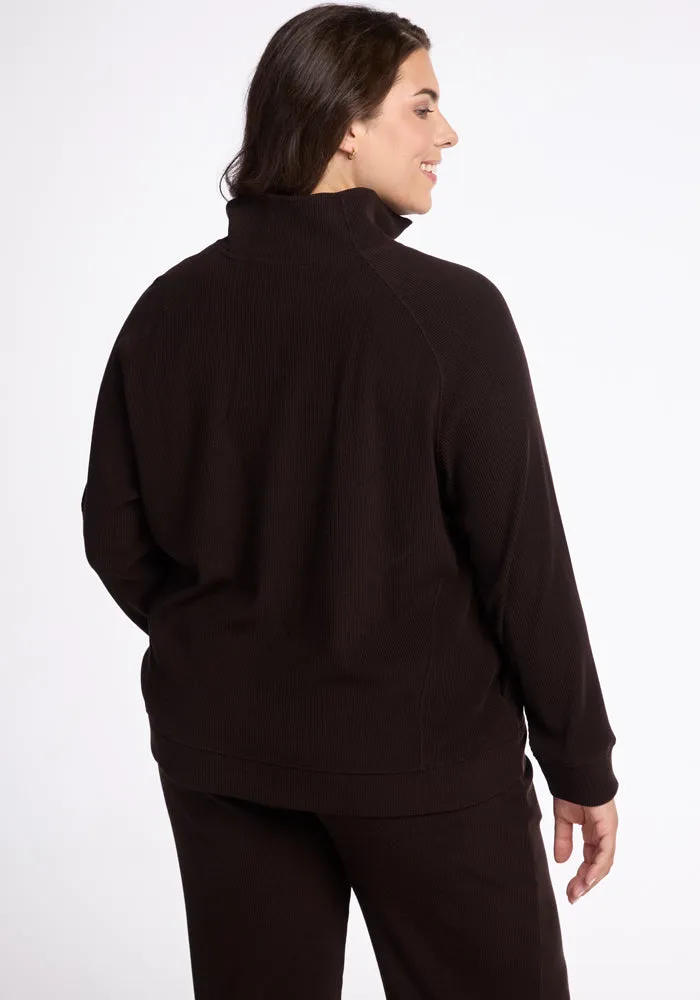 Quinn Ribbed 1/4 Zip • Final Sale Deals! - French Roast