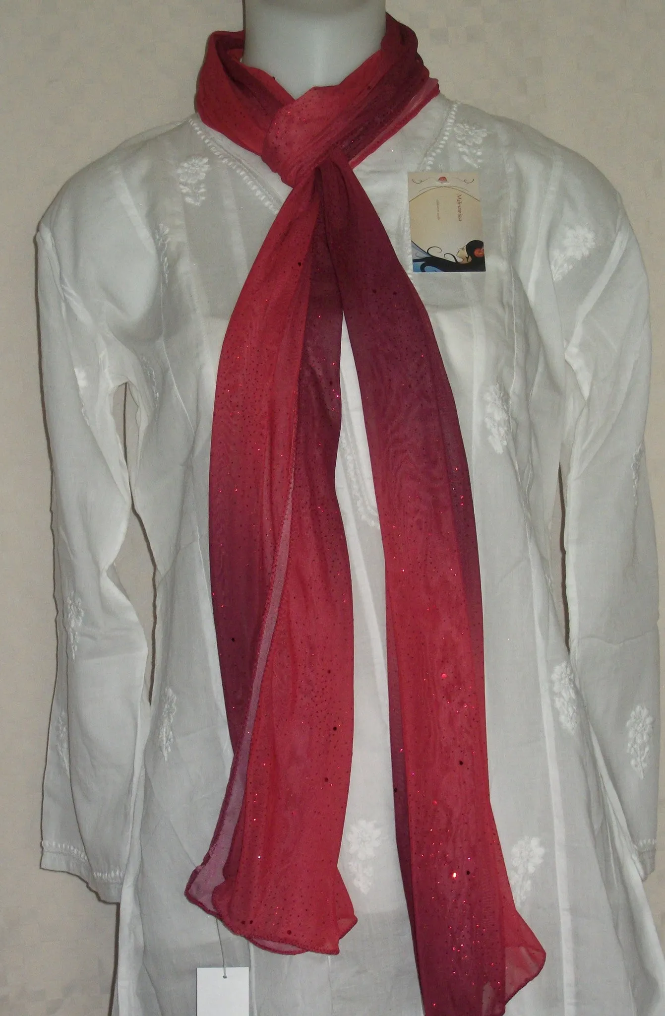 Scarf 2269 Maroon Jersey Dupatta Chunni Shawl Shieno