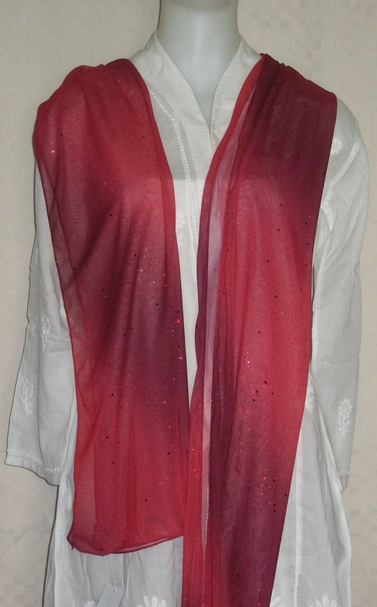 Scarf 2269 Maroon Jersey Dupatta Chunni Shawl Shieno