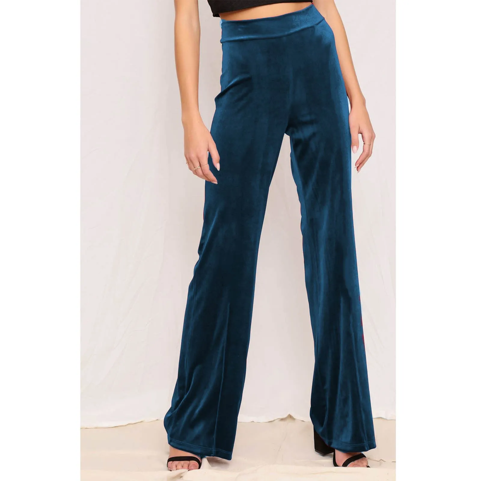 Solid Color High Waist Straight Casual Velvet Trousers Wholesale Pants