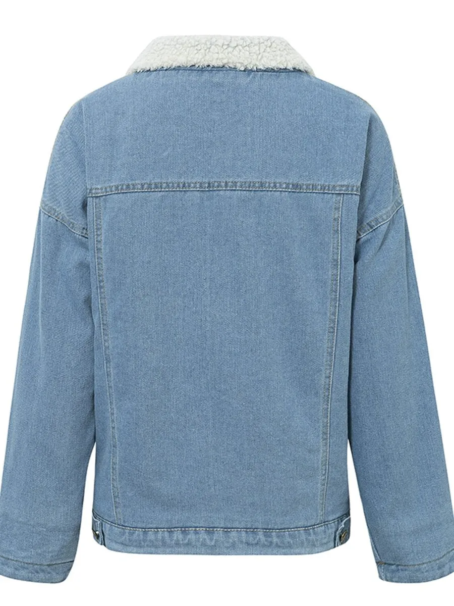 Vintage Lambswool Denim Jacket - Skyblue/Blue