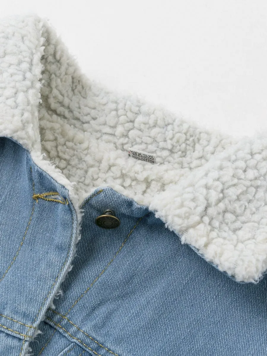 Vintage Lambswool Denim Jacket - Skyblue/Blue