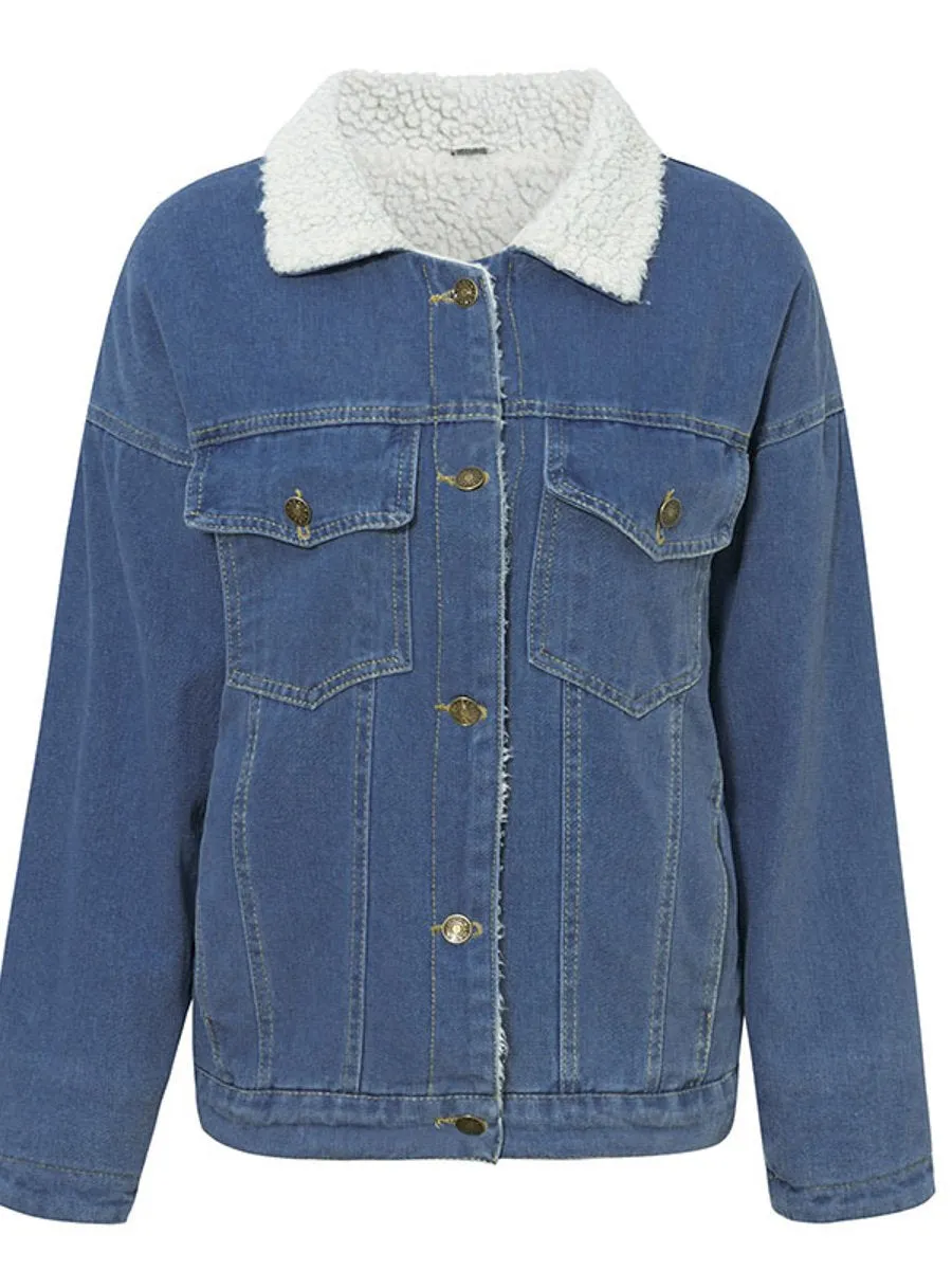 Vintage Lambswool Denim Jacket - Skyblue/Blue