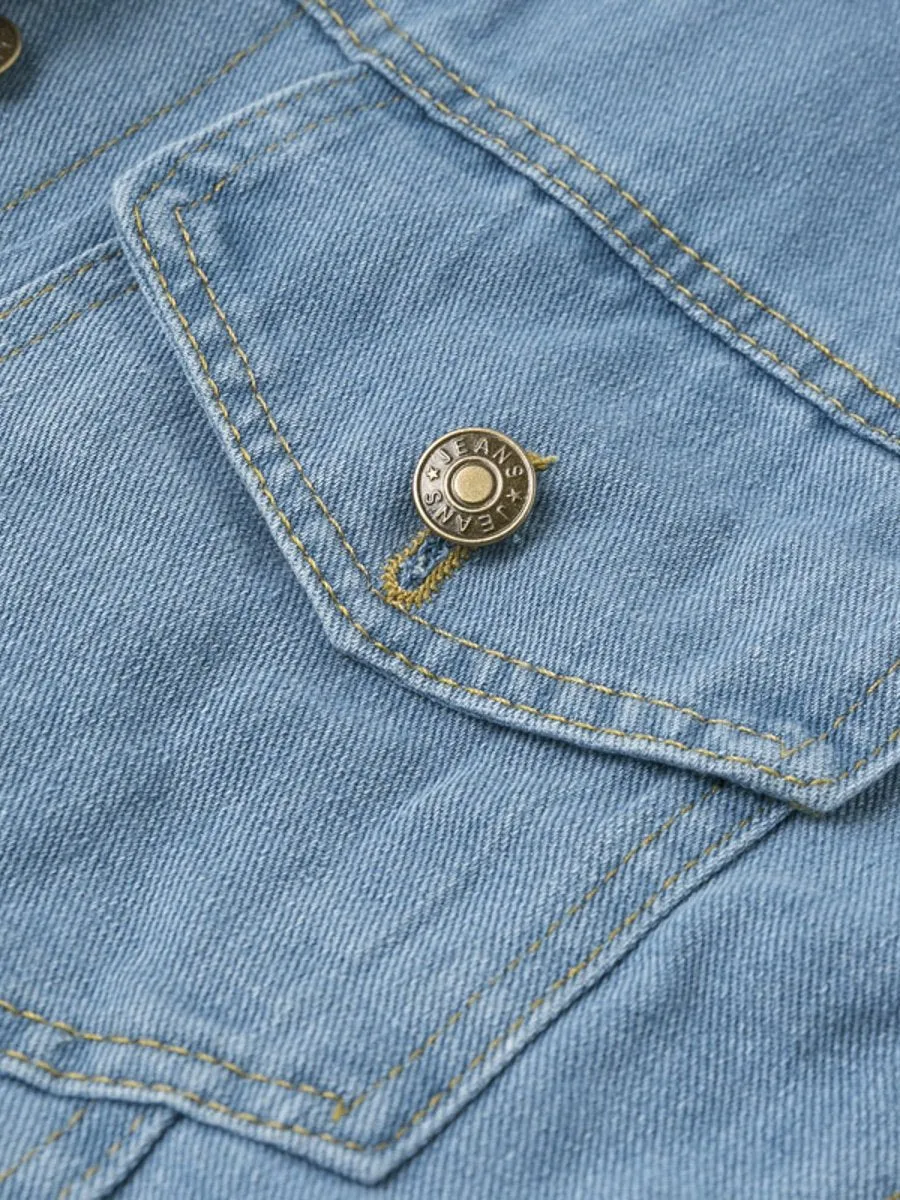 Vintage Lambswool Denim Jacket - Skyblue/Blue