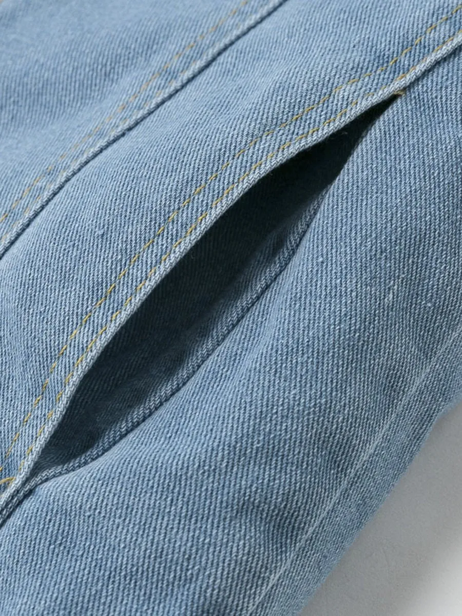 Vintage Lambswool Denim Jacket - Skyblue/Blue